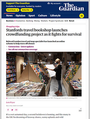 Guardian article by Lois Pryce about Stanfords bookshop