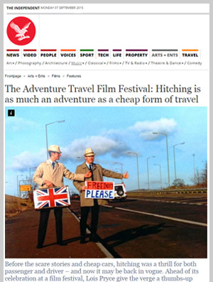 Independent article by Lois Pryce about Hitching and the Adventure Travel Film Festival