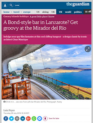 Guardian article by travel journalist Lois Pryce about Lanzarote