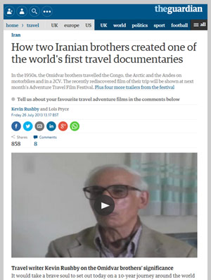 Guardian article by Lois Pryce about the Omidvar brothers from iran