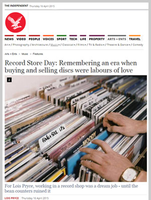 Independent article by Lois Pryce about Record Store Day
