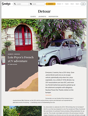 Sawdays article by Lois Pryce about driving around France in a 2CV