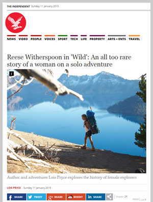 Independent article by Lois Pryce about solo women adventurers