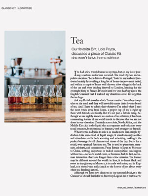 Overland Journal article by Lois Pryce about tea