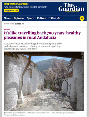 Freelance journalist Lois Pryce writes about travelling to Andalucia in The Guardian